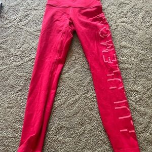 lululemon athletica Red Leggings with High Waist and Performance Fabric